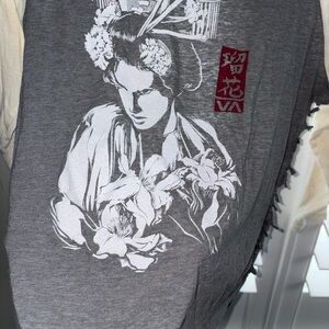 RVCA Gray Long Sleeve with Red Graphic